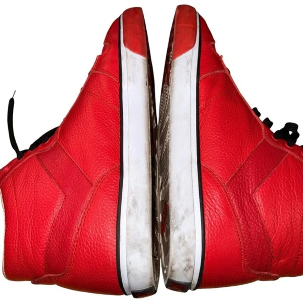 PONY‎ Red Leather Mid Top Sneakers MENS 13 Pre-Owned Shaun Neff Signature Shoes